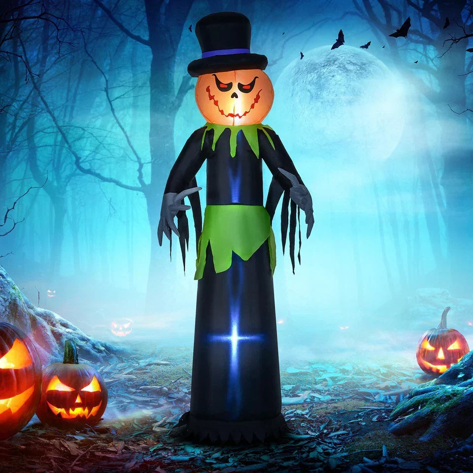 8FT Tall Halloween Inflatable Pumpkin Ghost in A Hat — alternate product view 3