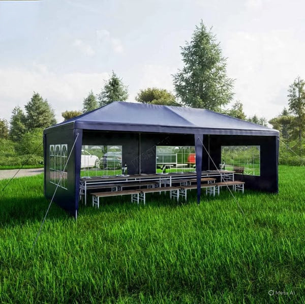 3x6m Garden PE Gazebo Party Wedding Camping — Blue — product view