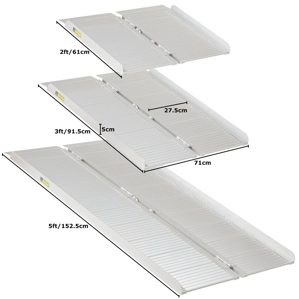 5ft Folding Portable Wheelchair Ramp Mobility Scooter Home/Car Access — alternate product view 4