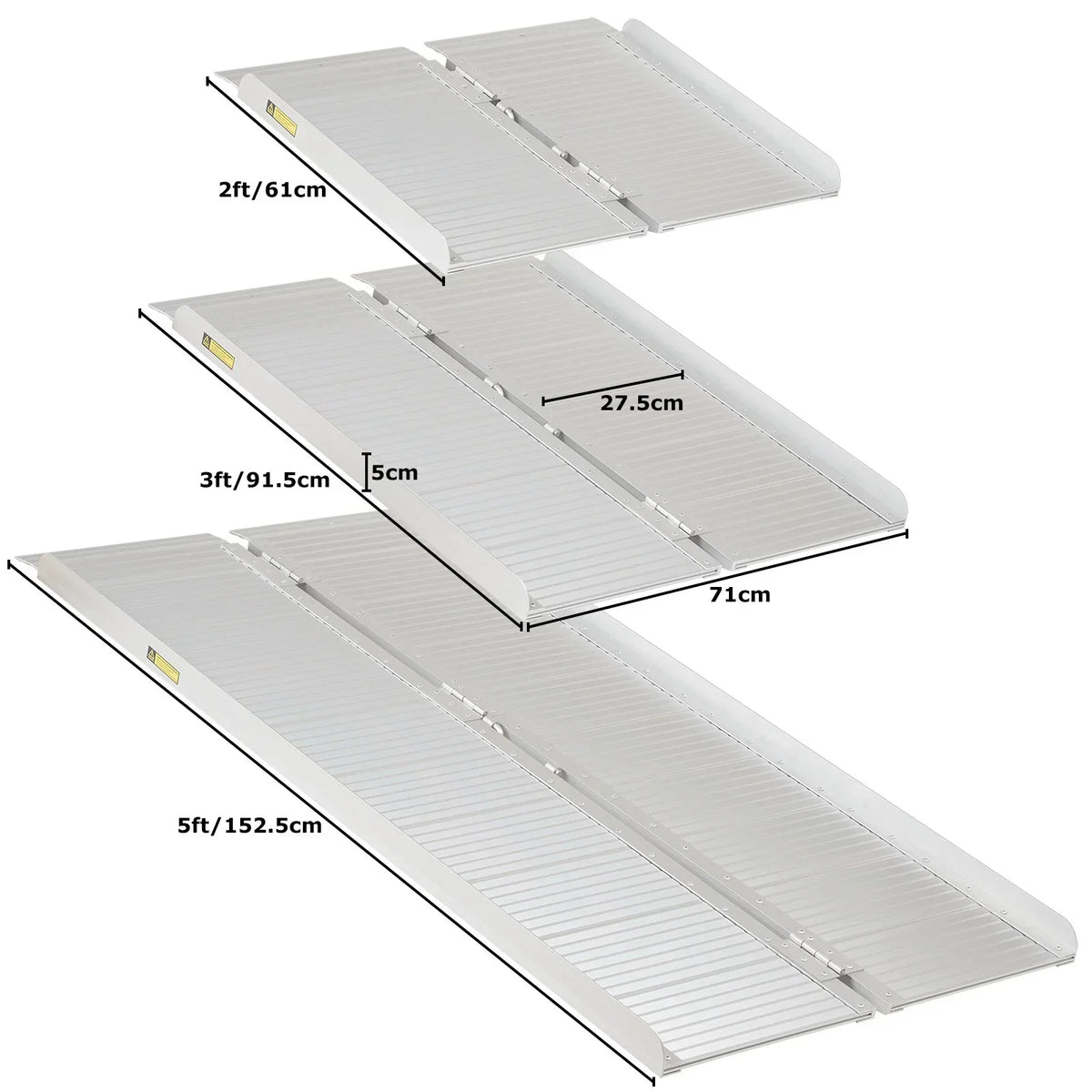 5ft Folding Portable Wheelchair Ramp Mobility Scooter Home/Car Access — alternate product view 4