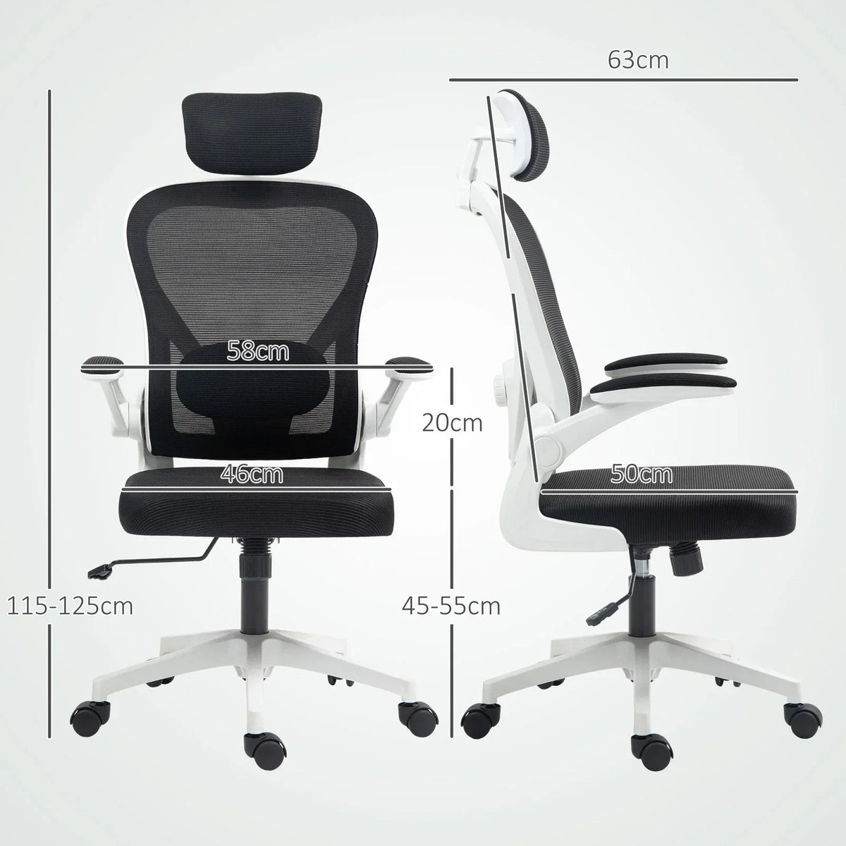 Ergonomic Mesh Office Chair with Headrest, Lumbar Support, Black — alternate product view 2
