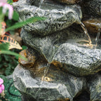 Solar Powered Cascading Stones Fountain LED Water Feature Garden Statues Pump — alternate product view 9