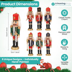 6 Pcs Nutcracker Soldiers Wooden Christmas Tree Decorations Xmas Hanging Decor — alternate product view 2