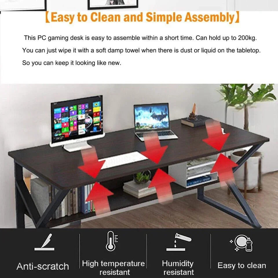 Computer Desk Laptop Pc Study Table Office Desk Home Furniture Workstation Shelf — alternate product view 11