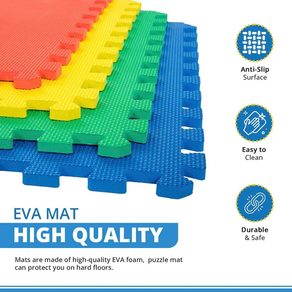 Large Eva Foam Mat Soft Floor Tiles Interlocking Play Kids Baby Mats Gym 30x30cm — alternate product view 6