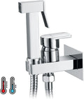 Muslim Shower Mixer Kit, Hot and Cold Bidet Spray with Shattaf Sprayer — on a clean white background