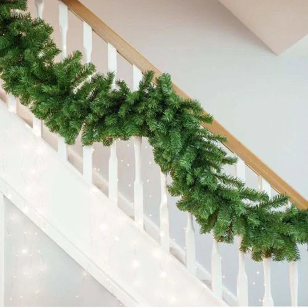 16FT Christmas Garland with LED Lights Pre Lit Stairs Home Fireplace Bushy Pine — alternate product view 10