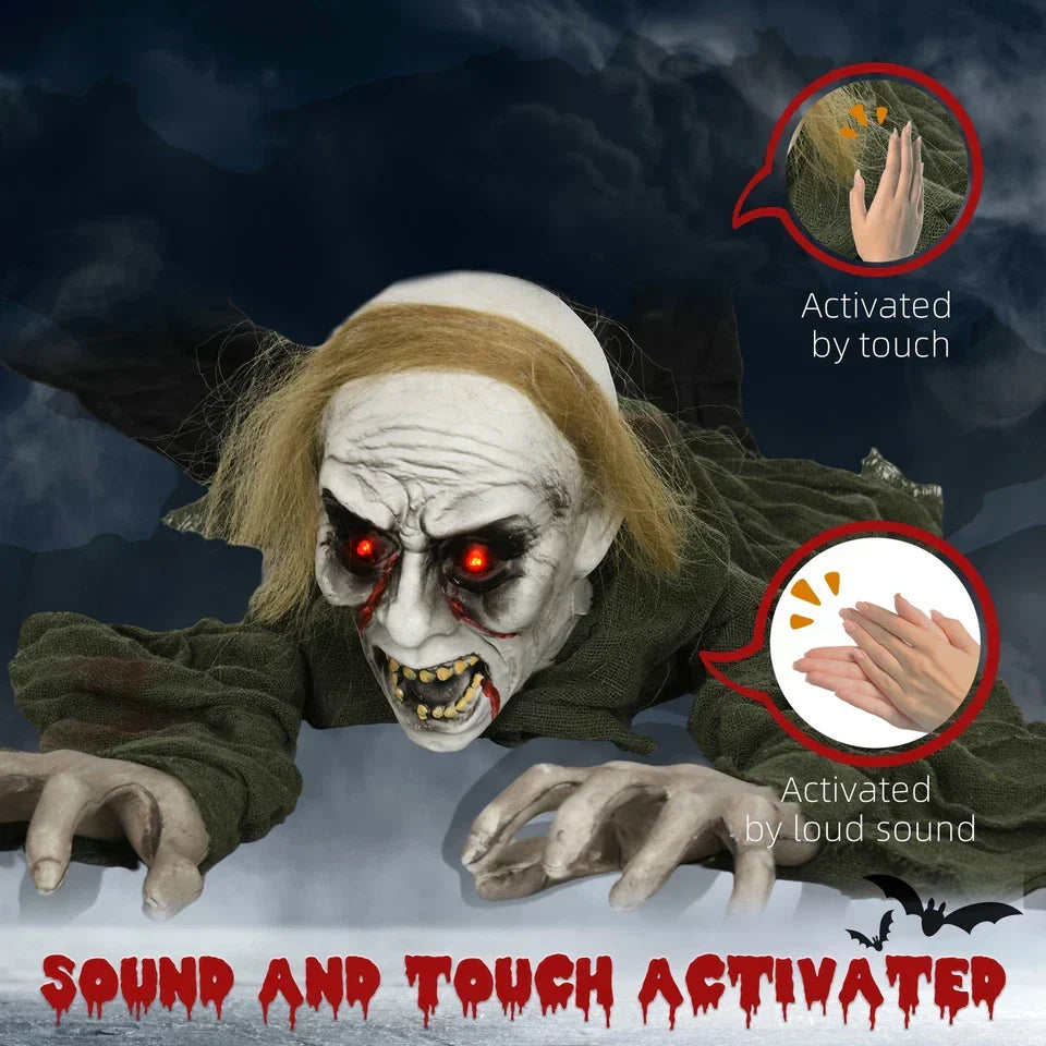 167 cm Halloween Crawling Zombie, Outdoor Animated Prop — alternate product view 2