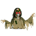 Halloween Animated Skeleton with Glowing LED Eyes, Scary Halloween — on a clean white background