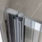 5 Folding Bath Shower Screen Black / Chrome Frame Wet Room Glass Panel 1200 x 1400mm — alternate product view 10