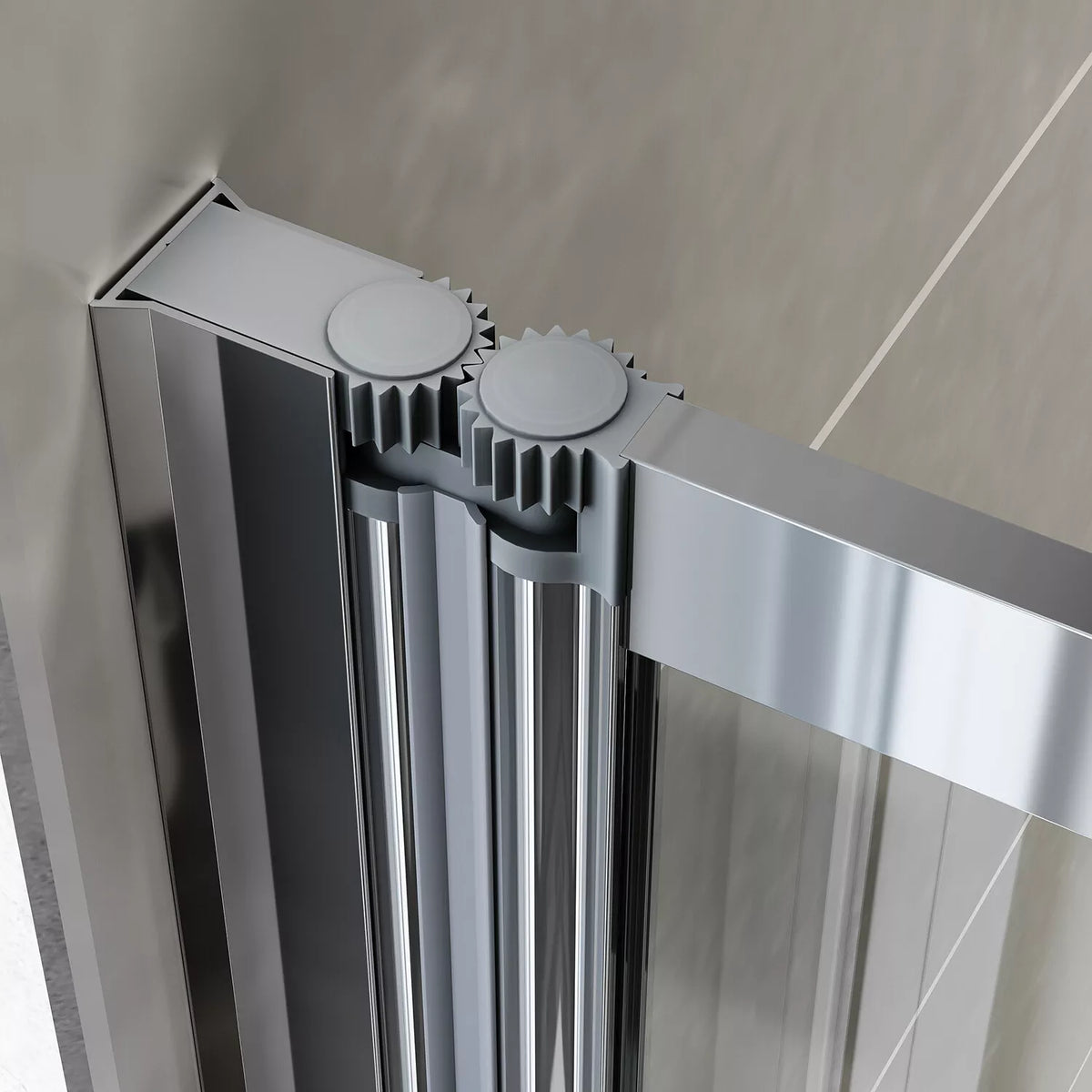 5 Folding Bath Shower Screen Black / Chrome Frame Wet Room Glass Panel 1200 x 1400mm — alternate product view 10
