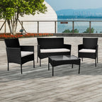 Outdoor Rattan Garden Furniture Sofa Set Patio Wicker Chairs Table 4Pieces — alternate product view 3