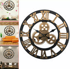 60cm Extra Large Roman Numerals Skeleton Wall Clock Giant Big Open Face Round UK — alternate product view 3