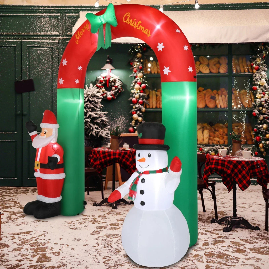 2.4M Christmas Arch Inflatable with Santa & Snowman & LED Lights Outdoor Decor — alternate product view 3