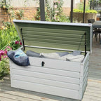 400L Outdoor Garden Storage Metal Steel Chest Cushion Box Case Shed Sit-On Lid — alternate product view 4