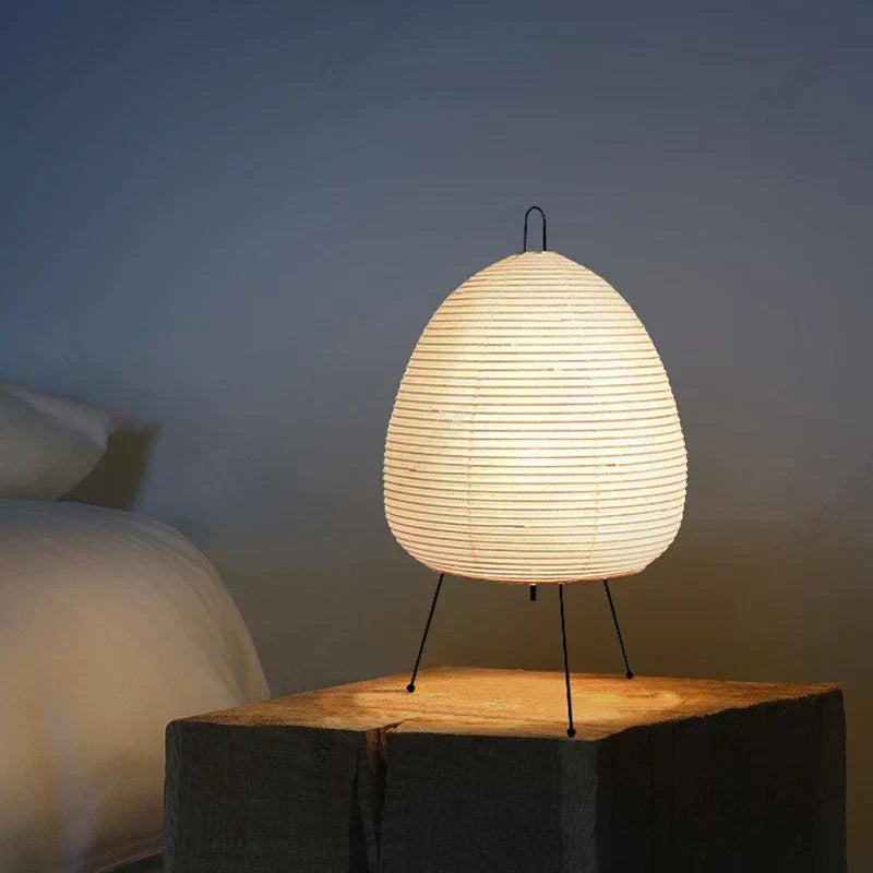 Japanese Design Paper Table Lamp Tripod Rice Paper Table UK Plug — alternate product view 5