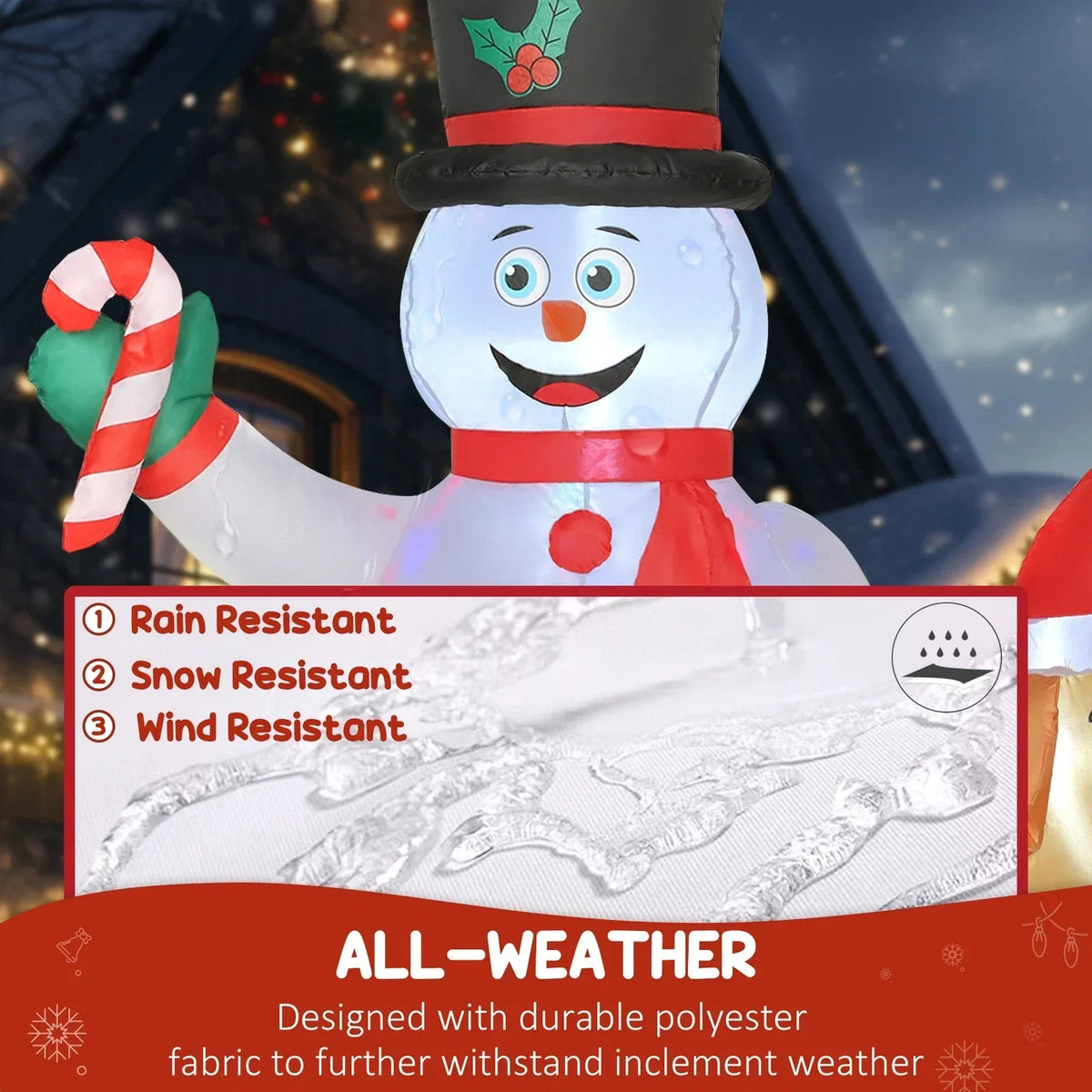 6FT Christmas Inflatables Snowman & Dog for Indoor Outdoor Decor — alternate product view 7