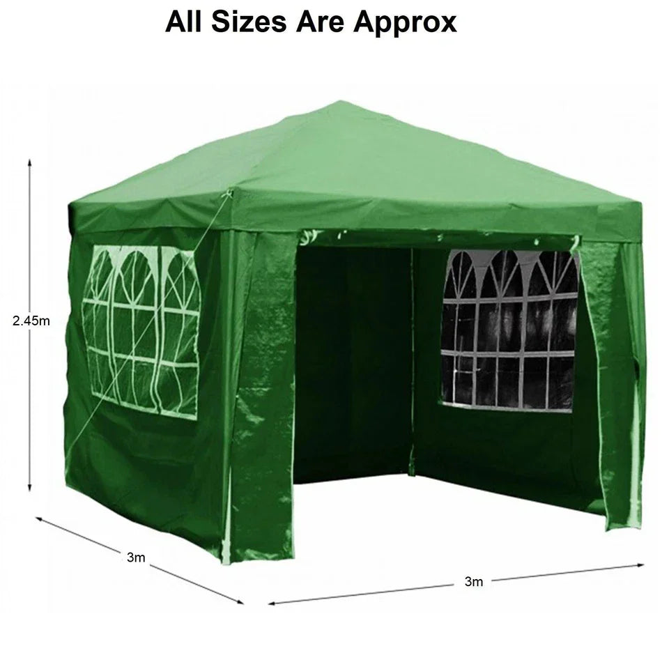 3x3m Gazebo With Sides Garden Marquee PE Awning Beach Tent — on a clean white background