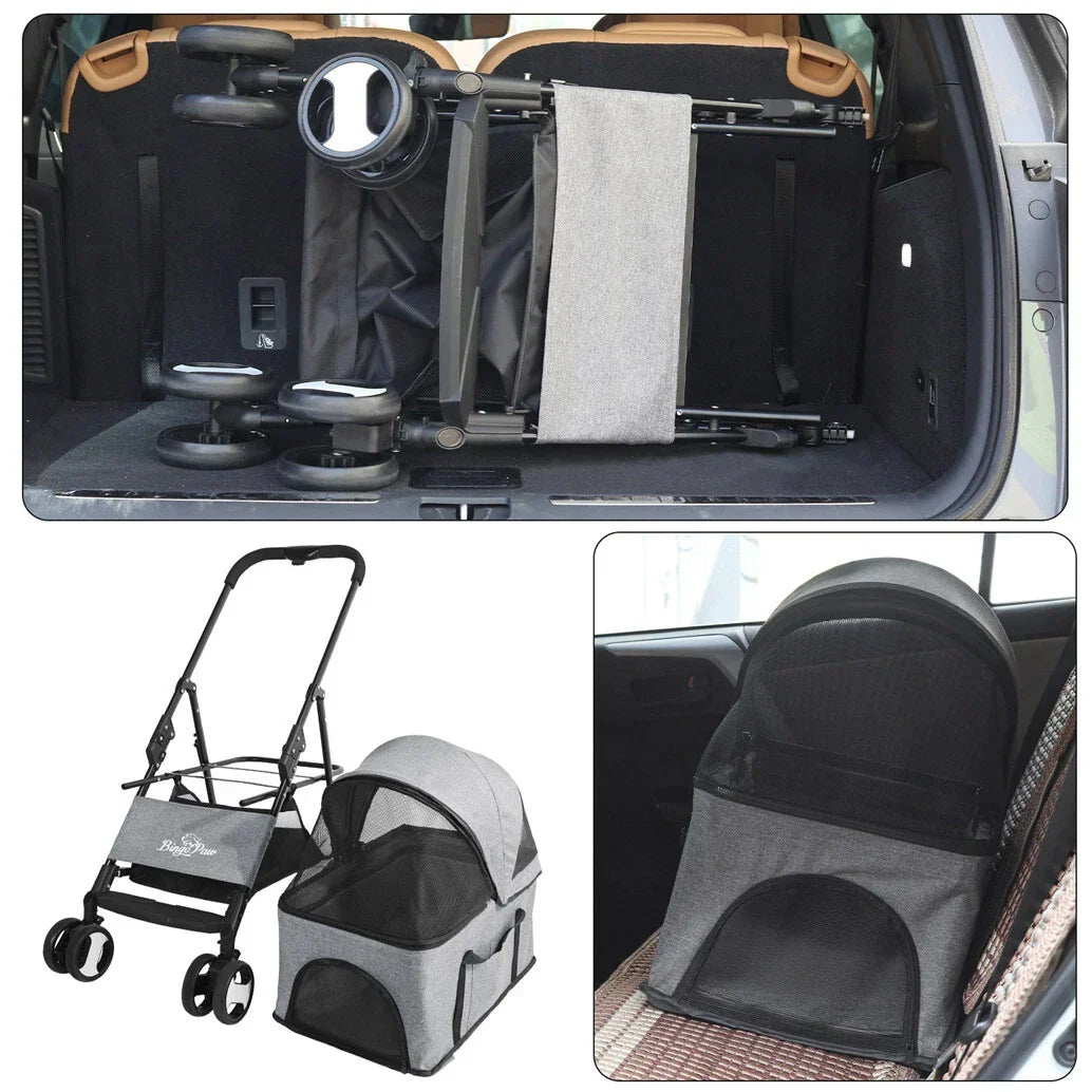 XXL Pet Stroller Pram Dog Carrier Trailer Stroller Travel Walk Carrier Load 30kg — alternate product view 11