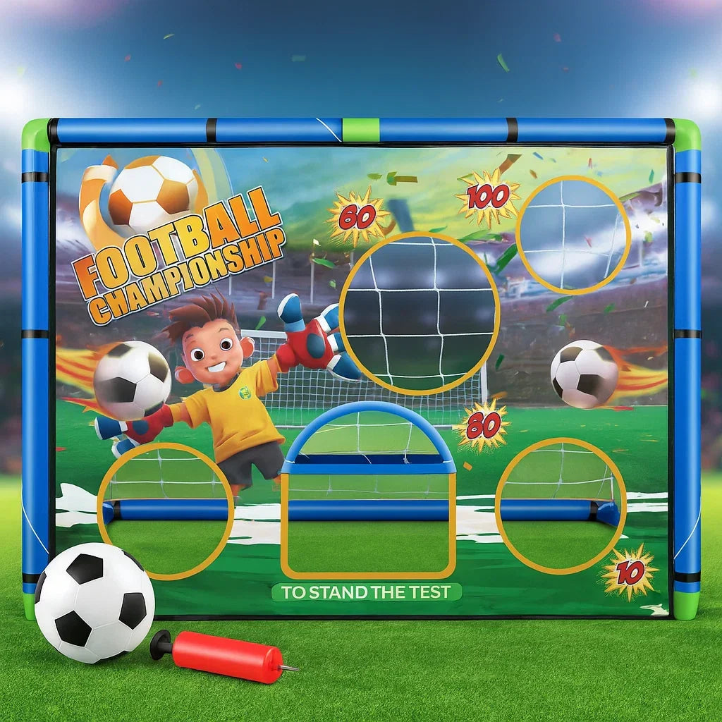 Kids 2in1 Portable Soccer Goal Post Up Football Target Board With Net, Ball Pump — alternate product view 10