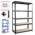 180x120x45cm Garage Shelving Units Single Bay 5 Tier Shelf Unit — on a clean white background