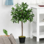 Pair Of 90cm/3FT Artificial Bay Laurel Topiary Trees w/Pot Fake Plant — alternate product view 4