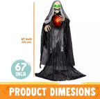 65" Halloween Animatronics Standing Grim Reaper Decoration with Breastbone, Life — alternate product view 2
