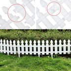 4,8,12 PCS White Plastic Picket Fencing Wooden Effect Lawn Border Edge Garden Edging — alternate product view 6