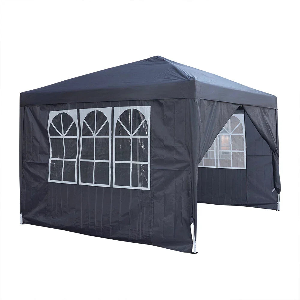 2.5x2.5m Pop Up Gazebo Marquee Outdoor Garden Party Tent Canopy with 4 Sides — Grey — product view