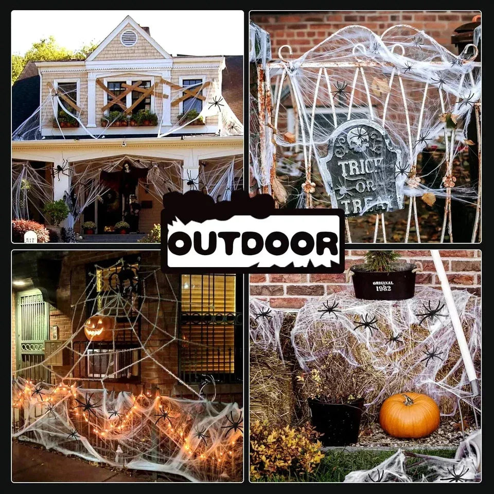 100cm LED Light Halloween Decoration Giant Spider Web Party Props Outdoor Decor — alternate product view 10