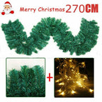 9ft Bushy Pine XMAS Christmas Garland with Lights for Stairs Outdoor Decorations — alternate product view 5