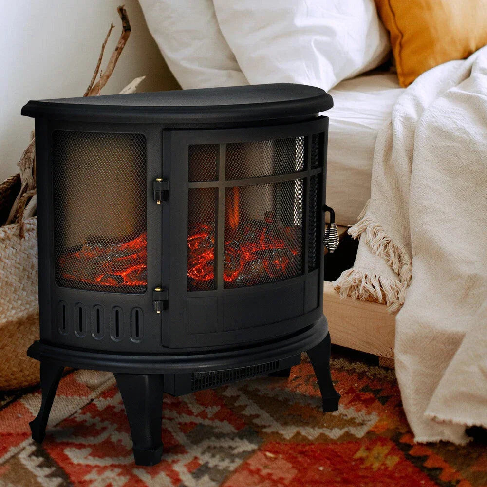 Electric Fireplace Log Burning Flame Effect Stove Fire Heater Thermal Wood — alternate product view 2