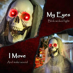 6' Halloween Animated Grim Reaper Skeleton, Glowing Eyes — alternate product view 2