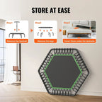 54.5" Mini Fitness Trampoline Adults Indoor Exercise Rebounder with Handle — alternate product view 5