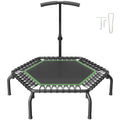 54.5" Mini Fitness Trampoline Adults Indoor Exercise Rebounder with Handle — on a clean white background