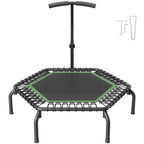 54.5" Mini Fitness Trampoline Adults Indoor Exercise Rebounder with Handle — on a clean white background
