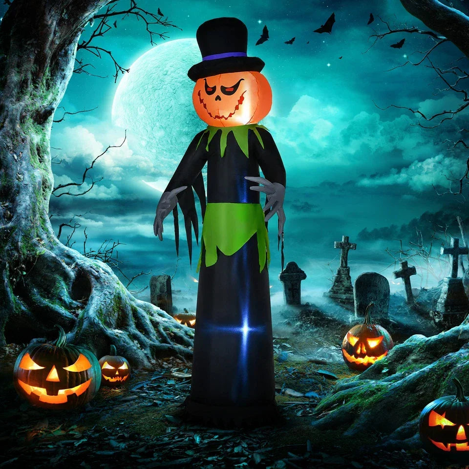 8FT Tall Halloween Inflatable Pumpkin Ghost in A Hat — alternate product view 2