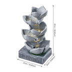 Water Feature Lotus Cascading Fountain With Solar LED Light Outdoor Garden Decor — alternate product view 8