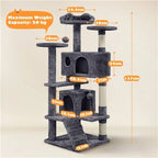 Cat Tree Cat Tower Cat Condo with Scratching Posts & Ladder for Cats Kittens — alternate product view 3