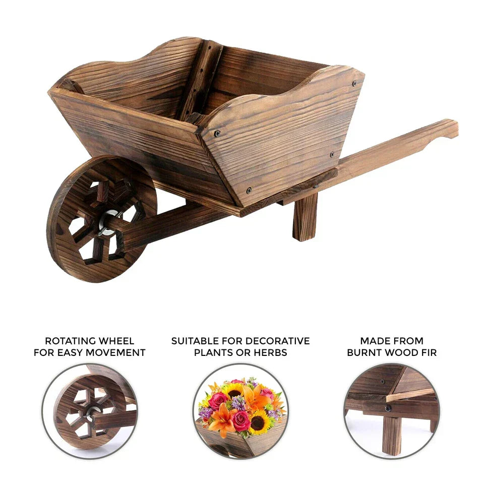 Wooden Wheelbarrow Cart Home & Garden — alternate product view 2