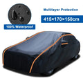 Waterproof 6 Layer Car Cover Heavy Duty Cotton Lined UV Protection — S - 415x170x150cm — product view