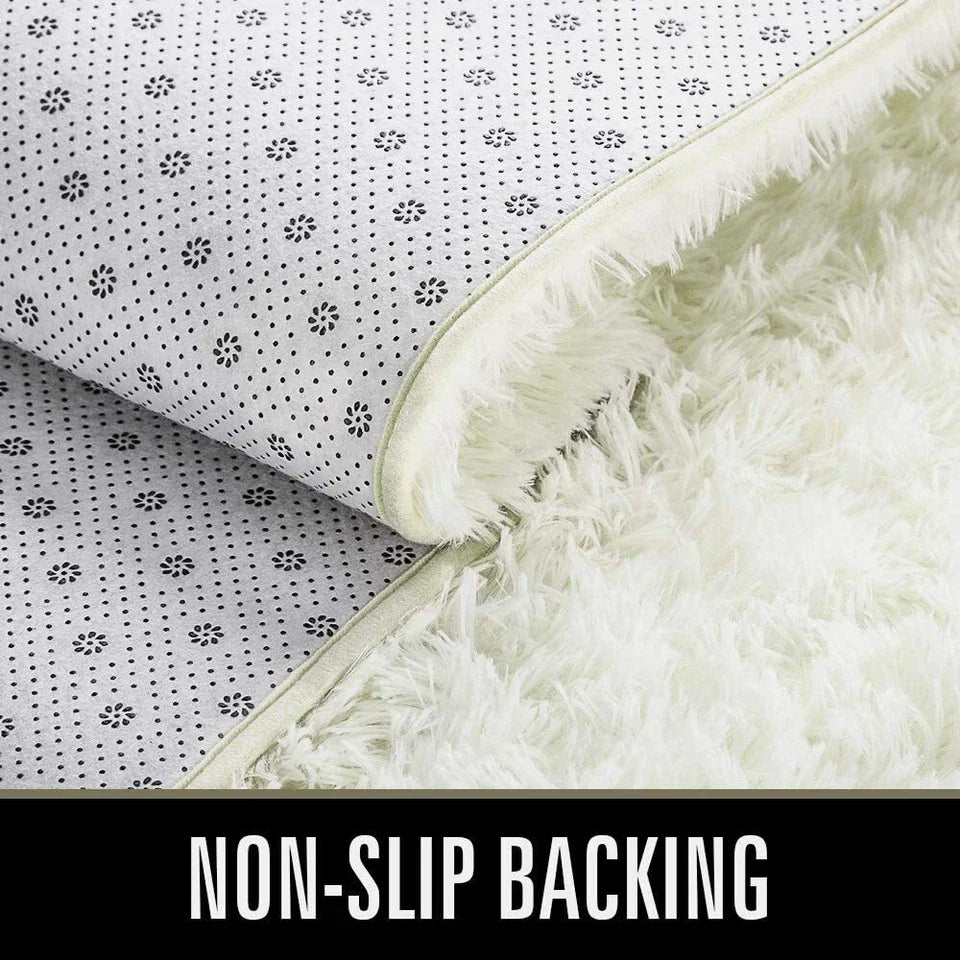 Cream Color Fluffy Large Rugs Anti-Slip Super Soft Carpet Mat Floor Living Room Bedroom Rug — alternate product view 5
