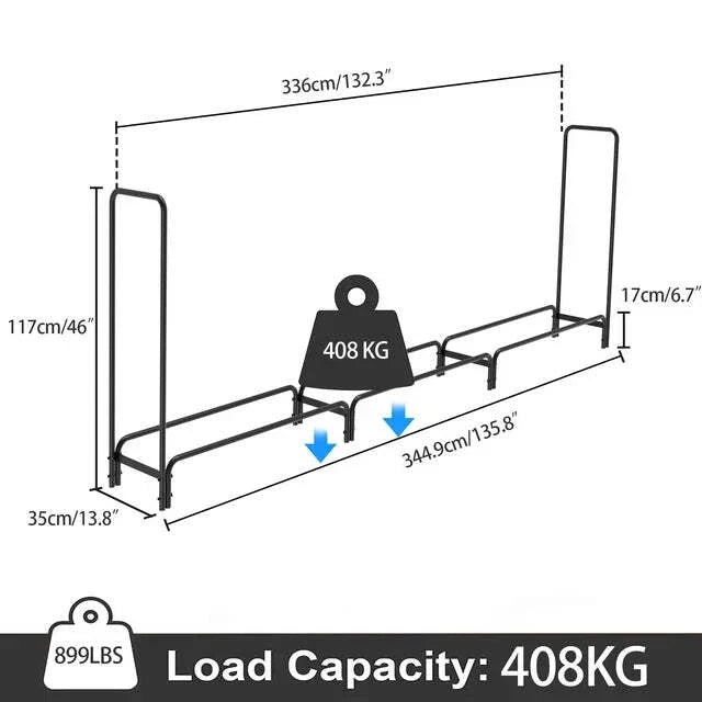 Outdoor Firewood Log Pile Rack Heavy Duty Wood Storage Organiser Holder Stand — alternate product view 5