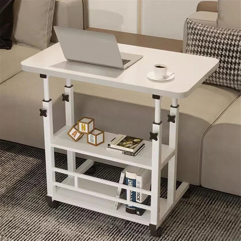 Adjustable Height Small PC Computer Desk Mobile Overbed Table Laptop Stand Shelf — main product view