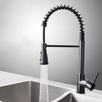 Matt Black Monobloc Kitchen Sink Mixer Tap with Pull Out Hose Spray Single Lever — alternate product view 3