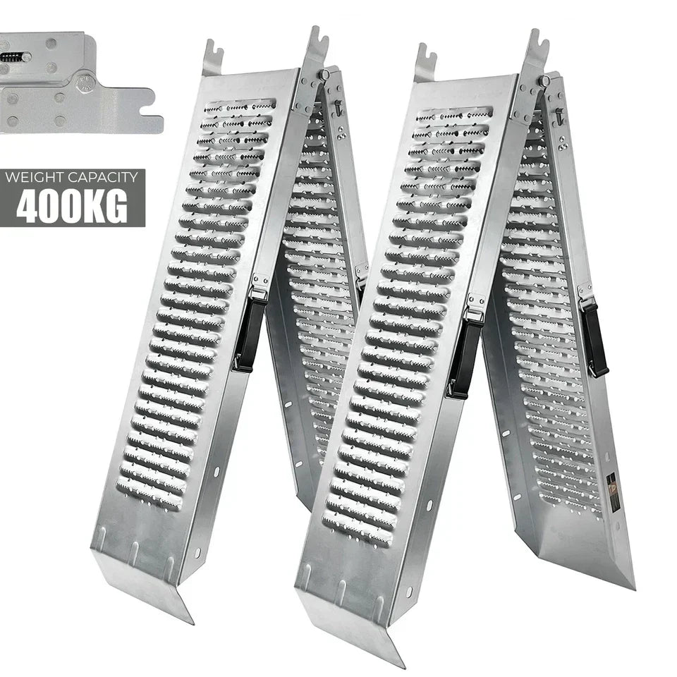 2X Foldable Loading Ramps 400KG 180Cm For Golf Buggy Lawnmower Quad Scooter — alternate product view 7