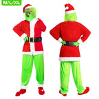 Adult Santa Grinch Costume Xmas Cosplay Men Christmas Santa Fancy Dress Full Set — alternate product view 6