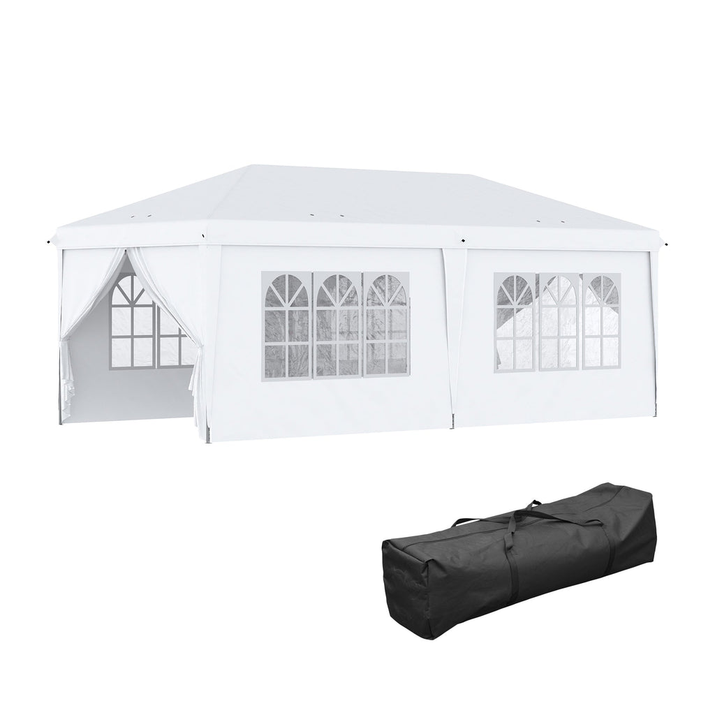 3x6m Popup Garden Heavy Duty Gazebo Marquee Party Tent Canopy with 6 Side Walls — on a clean white background
