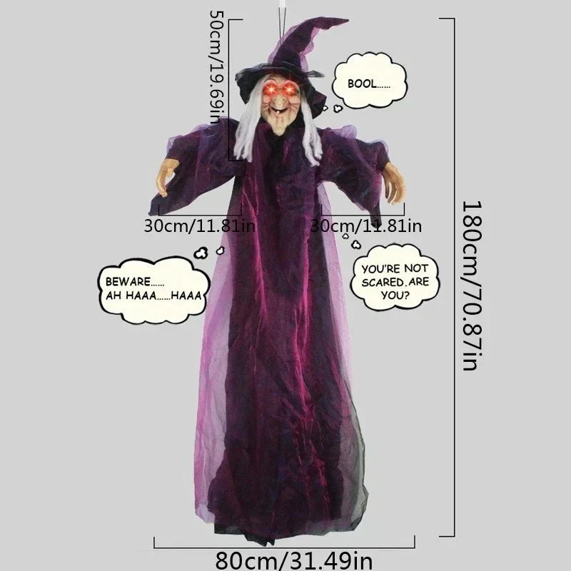 Halloween Life Size Talking Witch Animated Spooky Animatronic Witch Scary Decor — alternate product view 4
