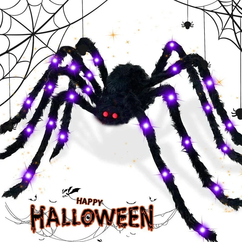 Halloween Prop Spider Decoration 150CM 8 Mode Light Up Giant Spider, Realistic — alternate product view 9